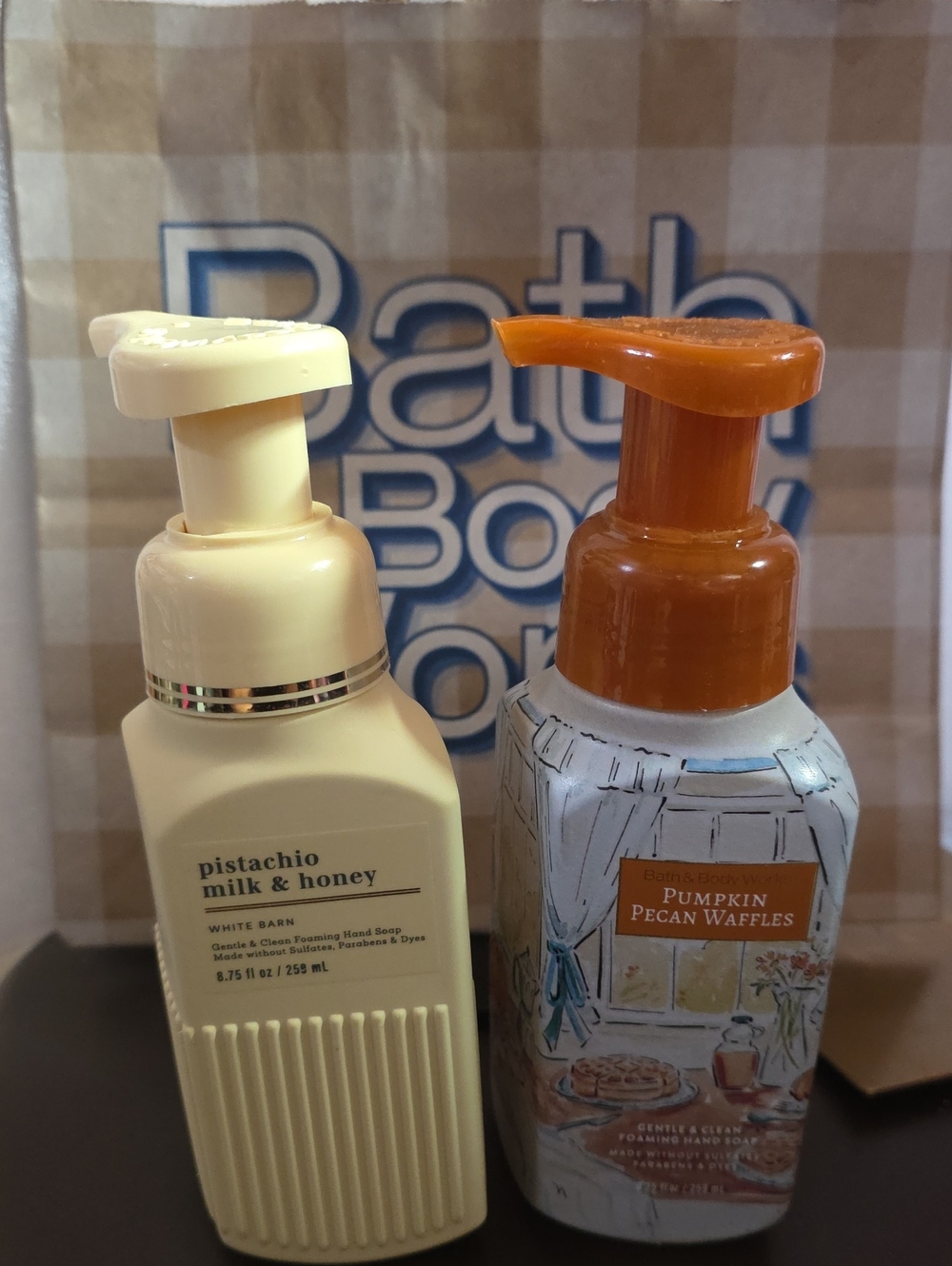 Get Both Pistachio Milk & Honey And Pumpkin Pecan Waffles foaming Hand Soap Nwt